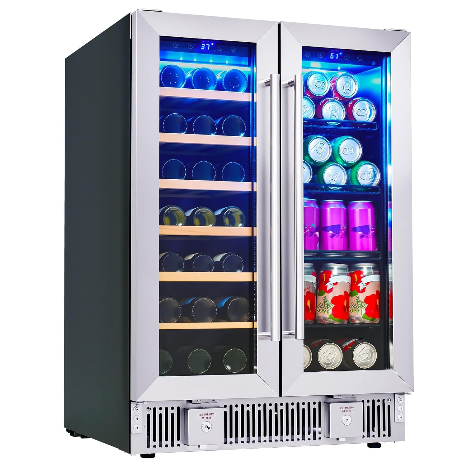Wine Beer Dual Zone - Drankenkoelkast, 24-inch dual-zone wijn- en bierkoelkast