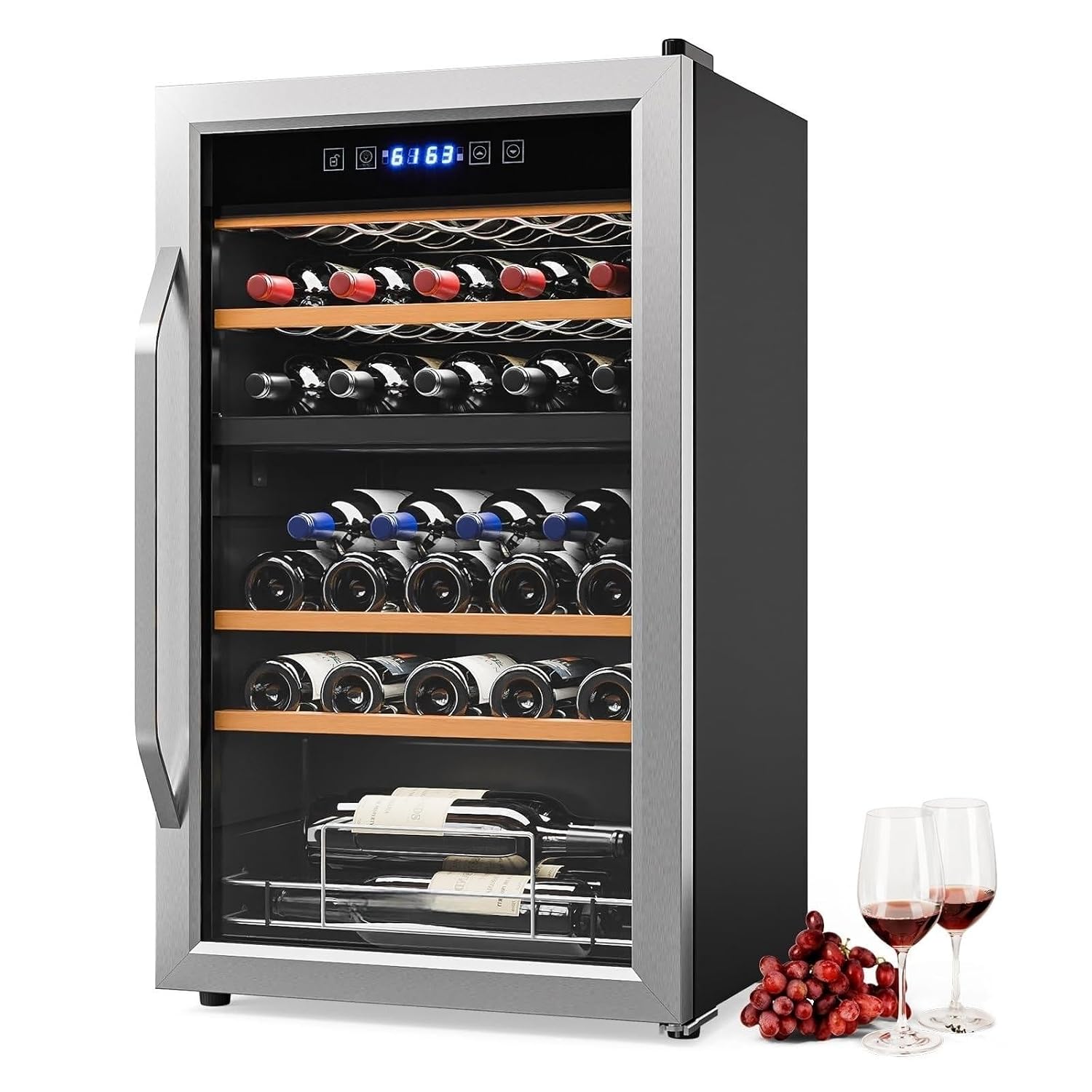 33-flessen wijnkoeler met dubb - Wine Beer Dual Zone recensie en prijs